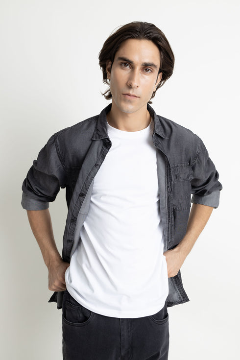 Charcoal Grey Denim Shirt